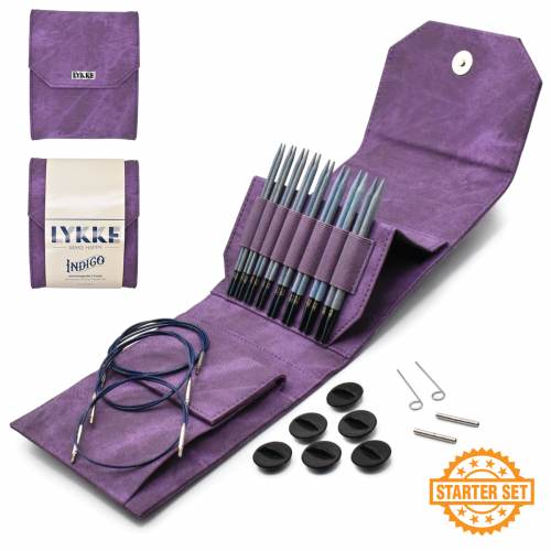 Lykke Indigo 5" Interchangeable Circular Needles Starter Set in Violet Denim Case