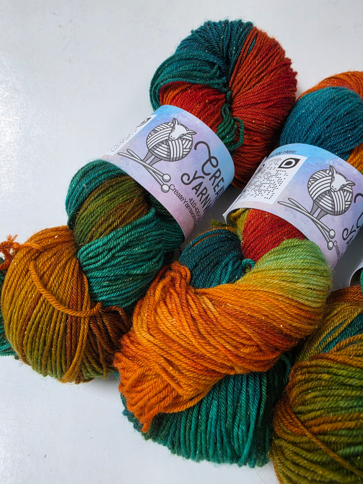 Tortoise Shell in Gold Sparkle Superwash Merino Blend Fingering Weight Yarn