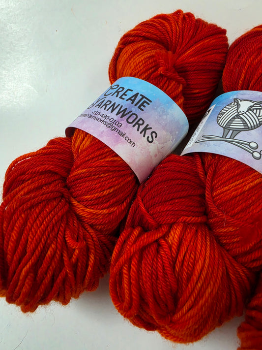 Pumpkin in Superwash Merino Blend DK Weight Yarn