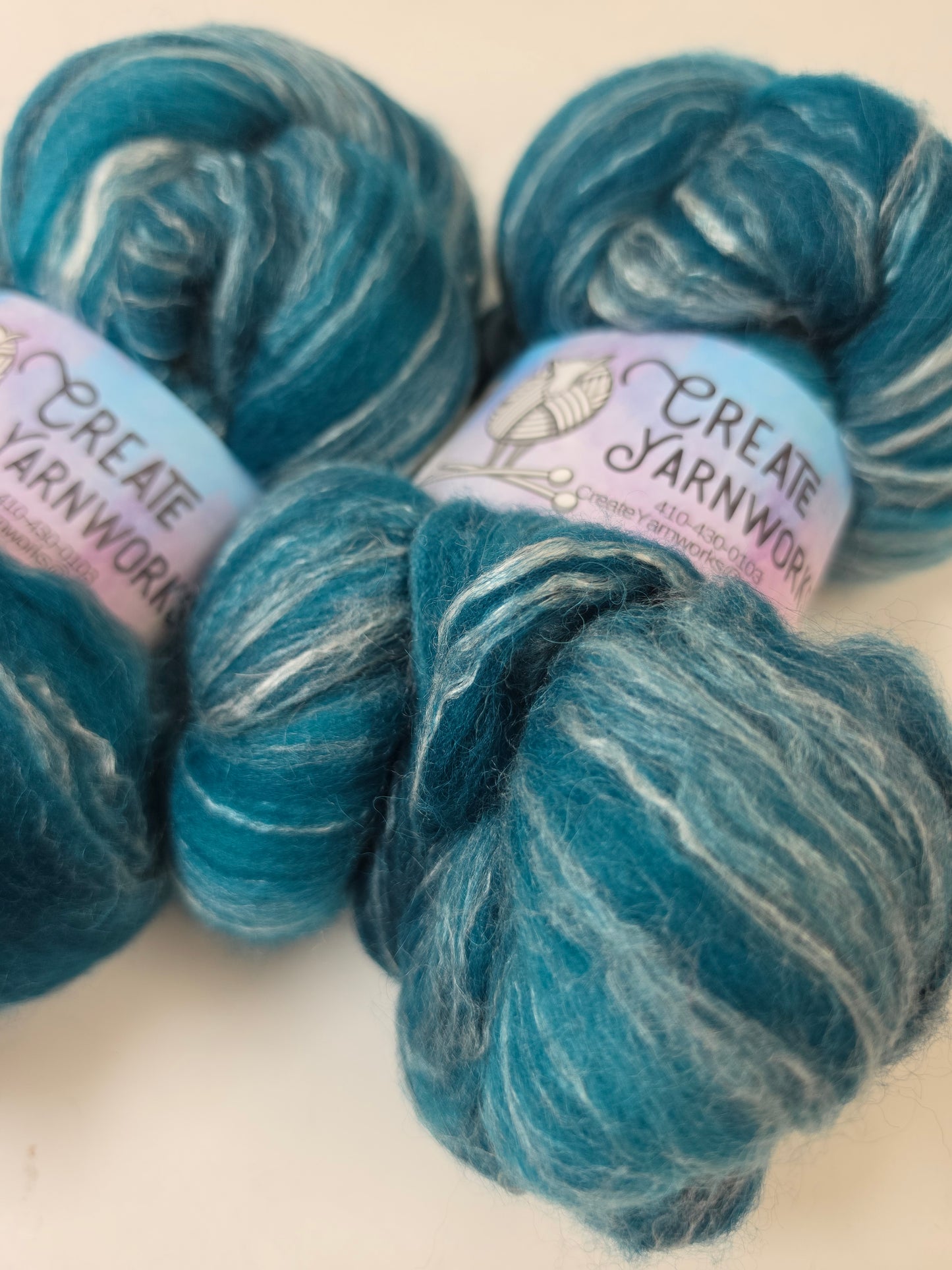 Tempting Teal in Cormo/ Rose Fiber/ Baby Alpaca custom blend Top 4oz braid