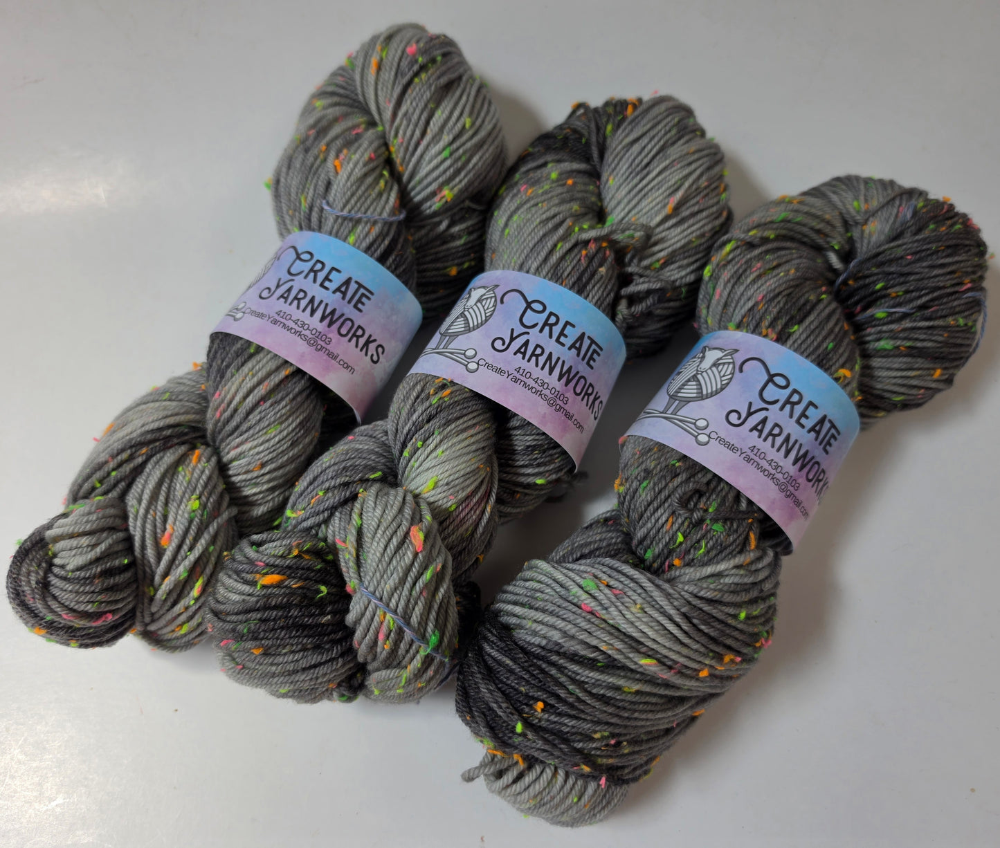 Stormy Skies in DK Merino Neon Tweed Yarn