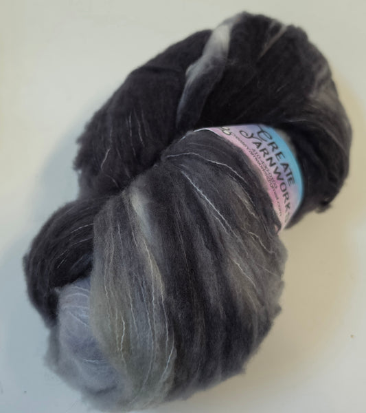 Almost Black in Brushed Merino Lace Weight Yarn