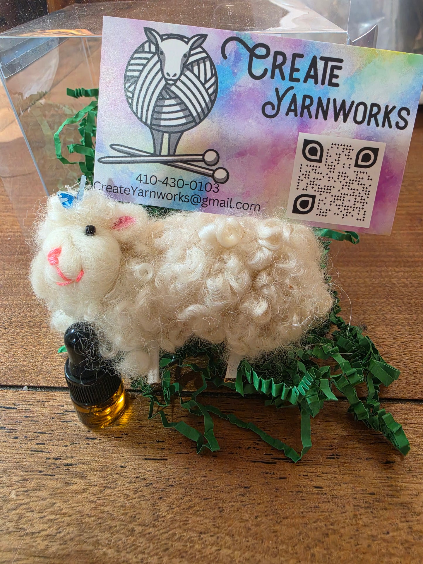 Handmade Felted Sheep Car Freshener with Lavender Essential Oil