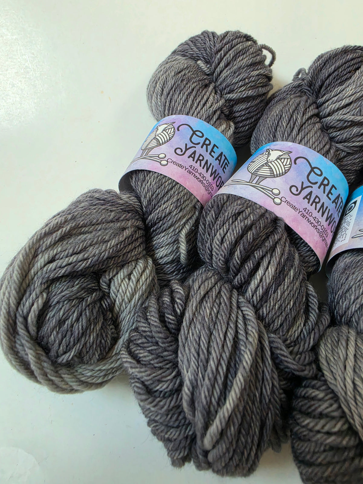 Stormy Skies in Superwash Merino Worsted Weight Yarn