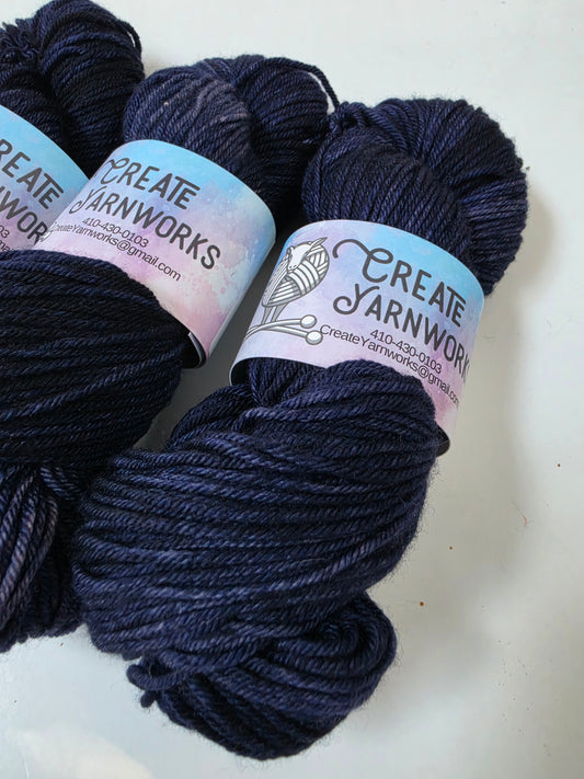 Navy in Superwash Merino Blend DK Weight Yarn