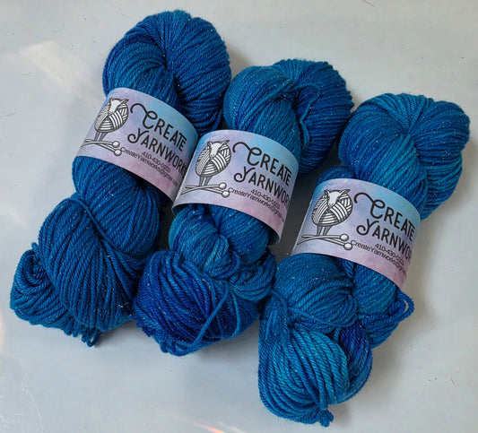 Blue Skies in Silver Shimmer DK Weight Yarn