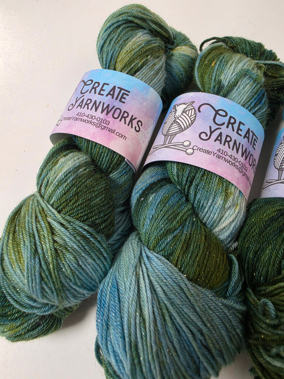 Oceans Deep in Gold Sparkle Superwash Merino Blend Fingering Weight Yarn
