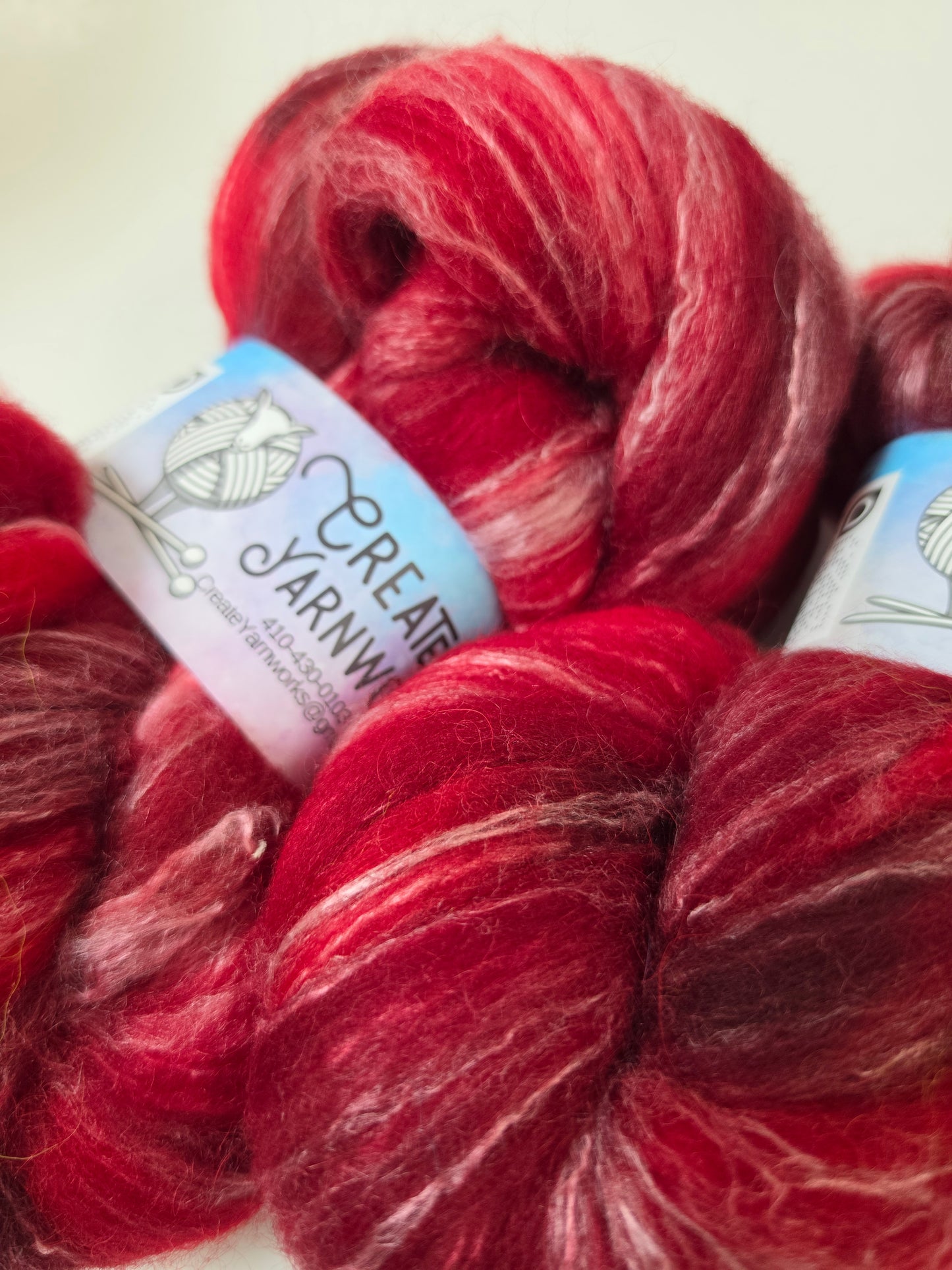 Ragin' Red in Cormo/ Rose Fiber/ Baby Alpaca custom blend Top 4oz braid