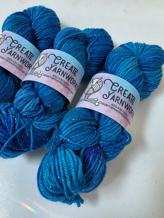 Blue Skies in Silver Shimmer DK Weight Yarn