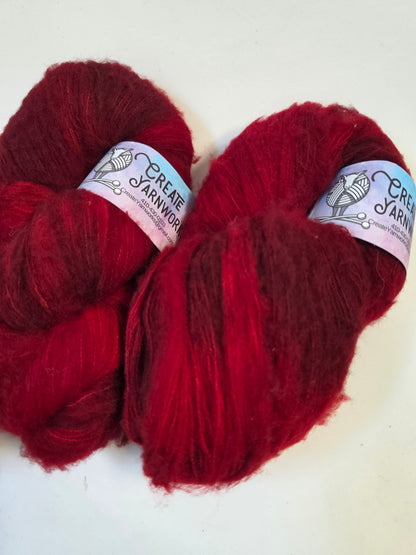 Ragin' Red in Brushed Merino Lace Weight Yarn