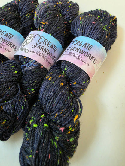Navy in DK Merino Neon Tweed Yarn