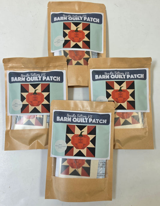 Pumpkin Barn Quilt Patch Needle Felting Kit