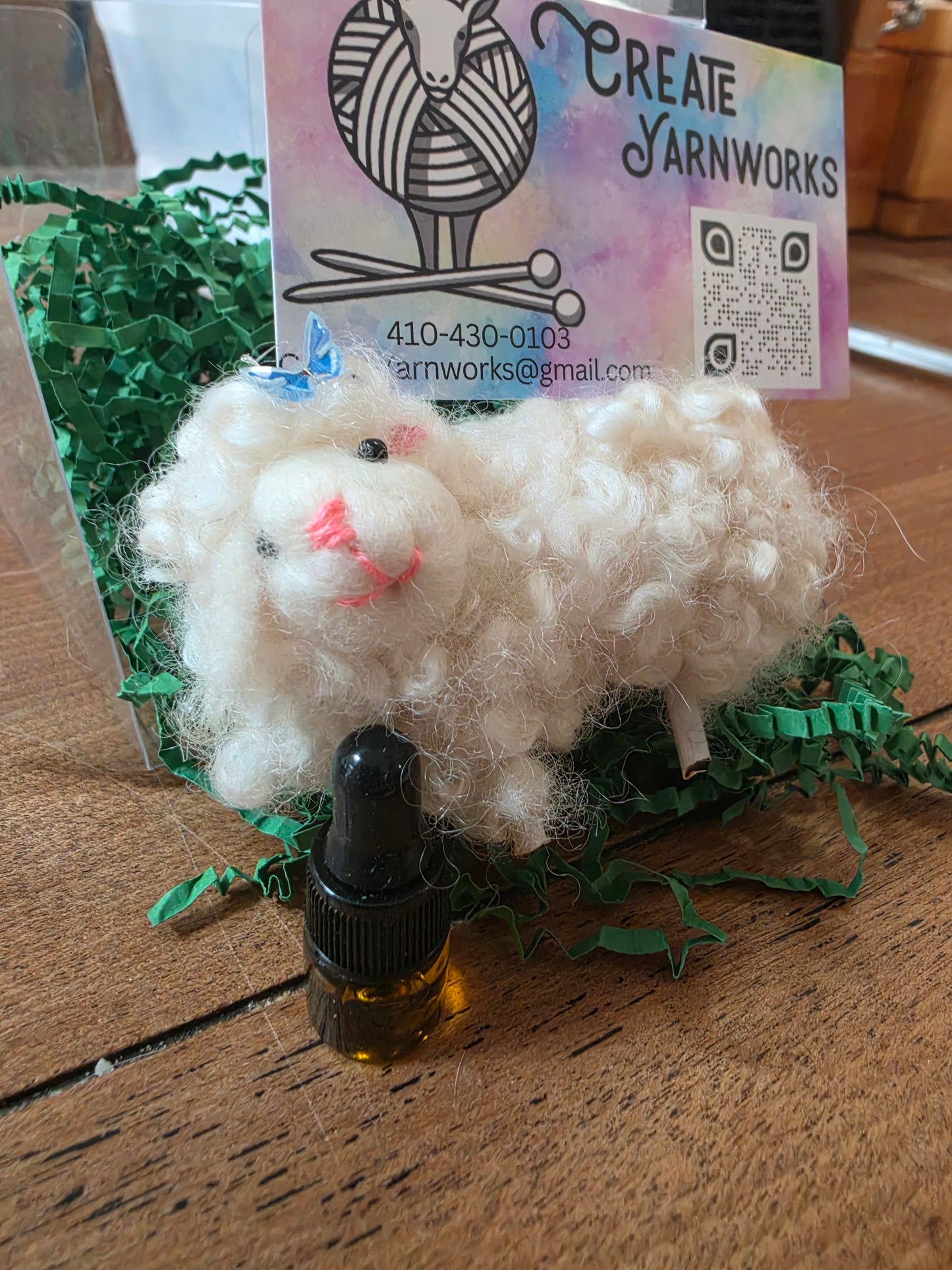 Handmade Felted Sheep Car Freshener with Lavender Essential Oil