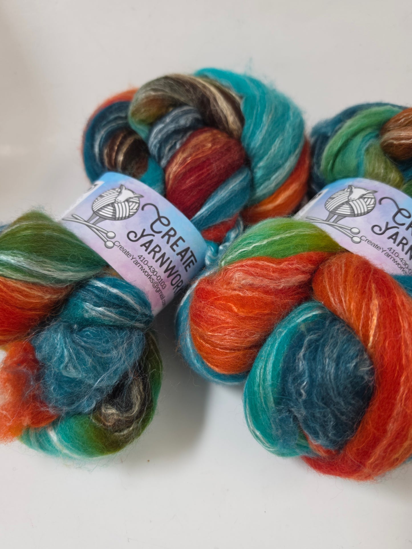 Tortoise Shell in Cormo/ Rose Fiber/ Baby Alpaca custom blend Top 4oz braid