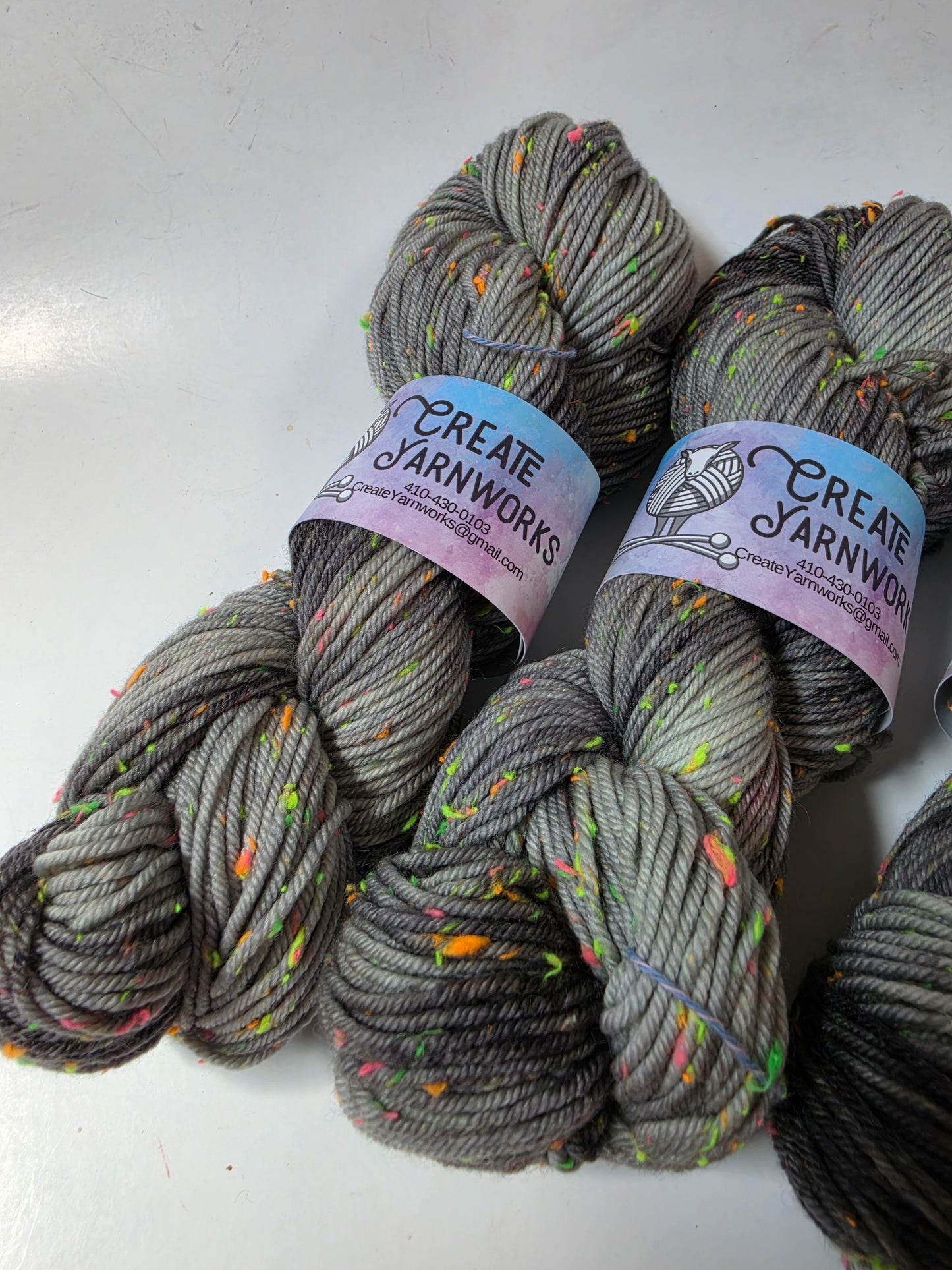 Stormy Skies in DK Merino Neon Tweed Yarn