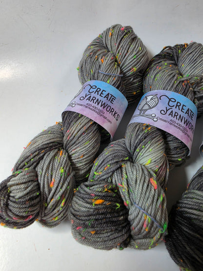 Stormy Skies in DK Merino Neon Tweed Yarn
