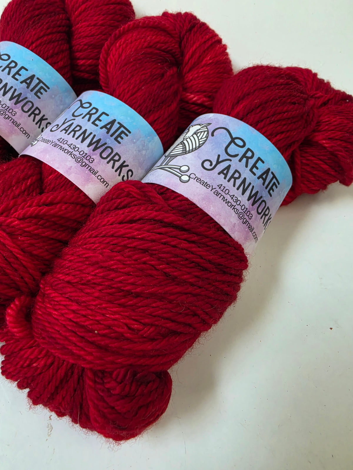 Ragin' Red in Superwash Merino Worsted Weight Yarn