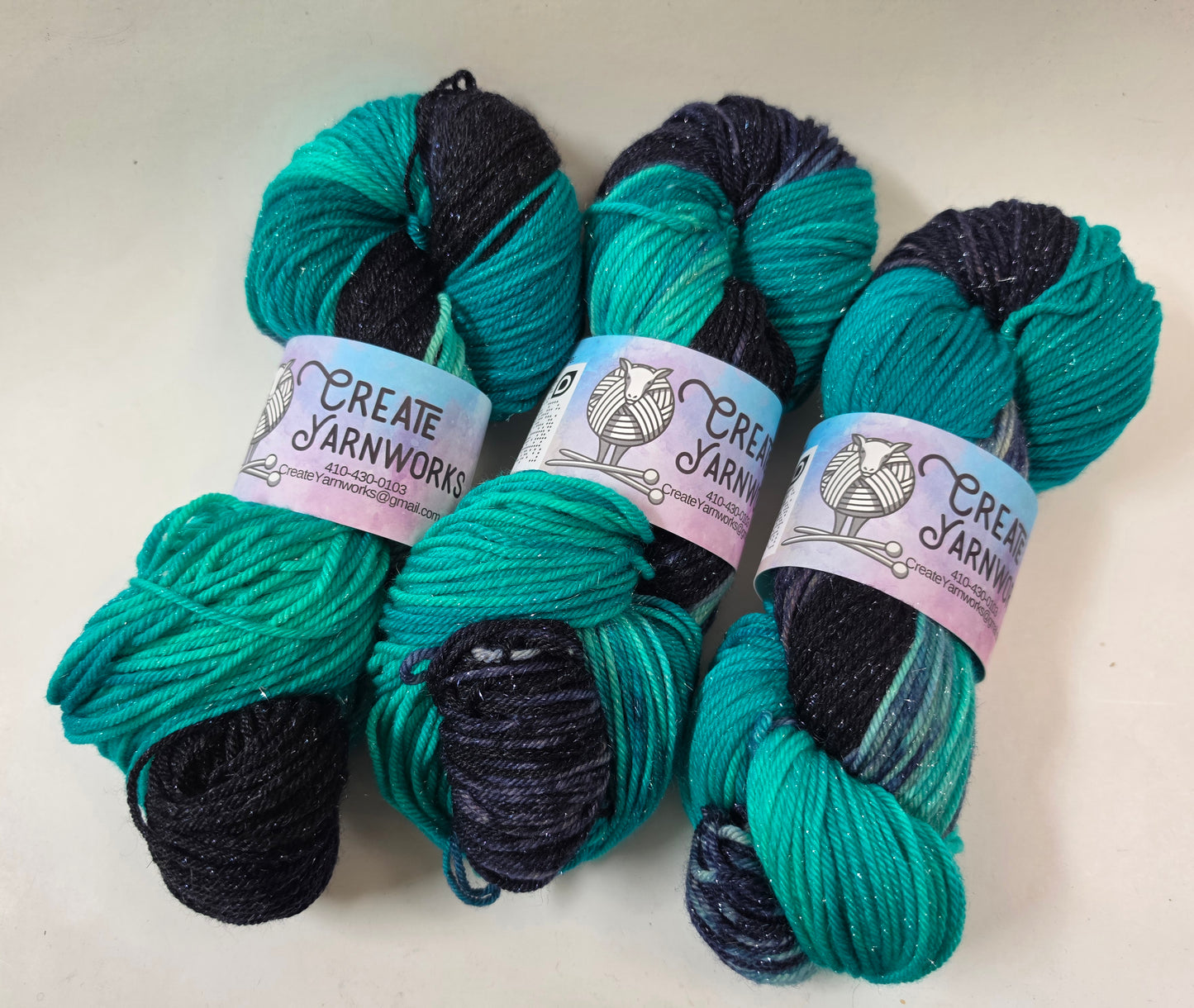 Mermaid's Tide in Silver Sparkle DK Weight Yarn