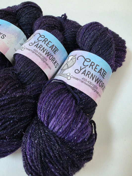 Purples in Silver Shimmer DK Weight Yarn