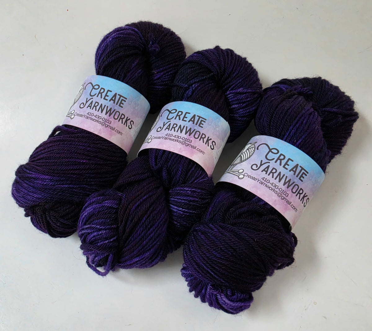 Purples in Superwash Merino Worsted Weight Yarn