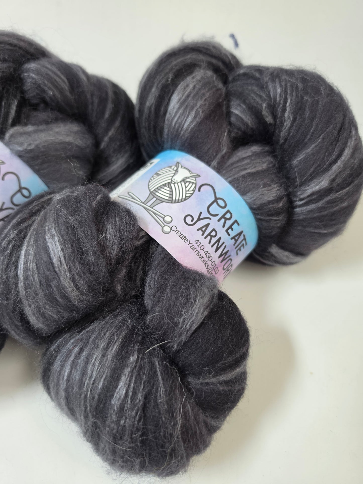 Almost Black in Cormo/ Rose Fiber/ Baby Alpaca custom blend Top 4oz braid