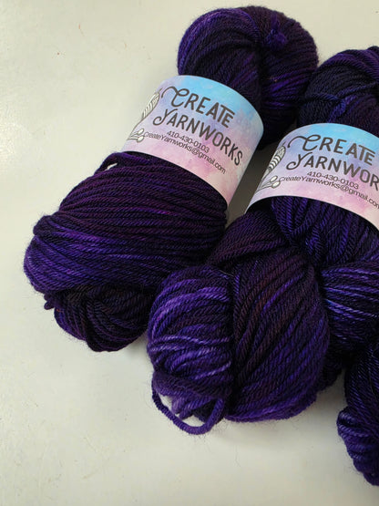 Purples in Superwash Merino Worsted Weight Yarn