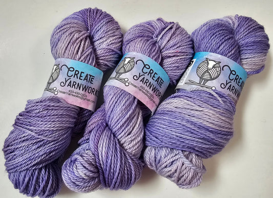 Lavender in Superwash Merino Worsted Weight Yarn