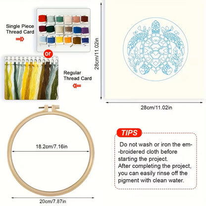 Sea Turtle Embroidery Kit